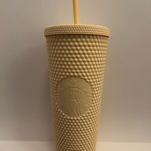 NWT Starbucks Matte Yellow Butter Studded Tumbler